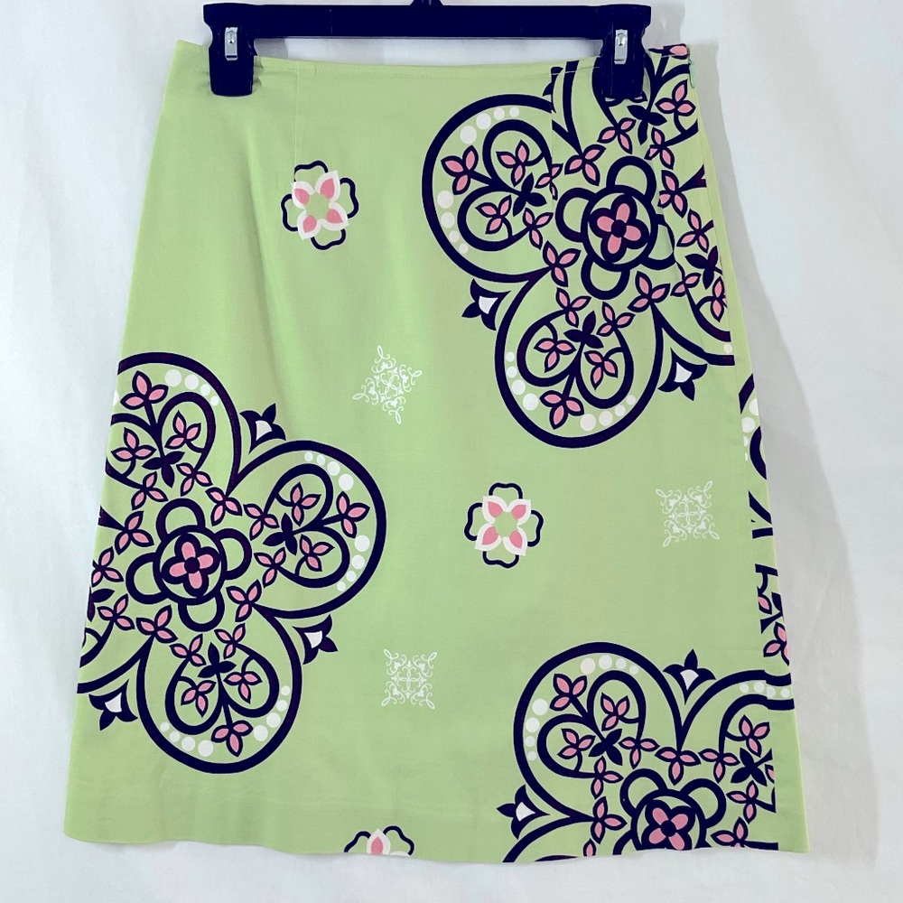 Lilly style playful summer A line skirt Spandex/cotton blend pastel lime green